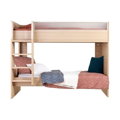 Gautier Etagenbett - Dimix - 90 x 200 cm - Strukturierte Eiche