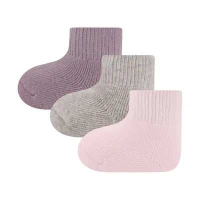 Ewers Uni Babysocken - 3-Pack - One Size - Lila/Rosa