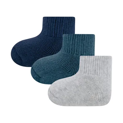 Ewers Uni Babysocken - 3-Pack - One Size - Blau/Grau
