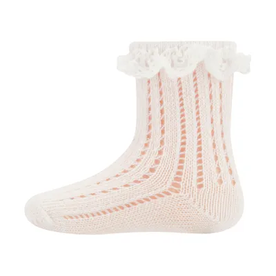 Ewers Ruche Festive Babysocken - Offwhite