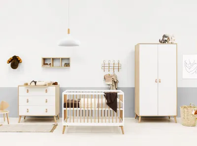 ToiToiKids Jort Babyzimmer – Weiß/Natur