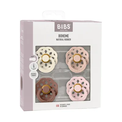 Bibs Boheme Schnuller - 4er - Pack - Size 1 - Ivory/Blush/Woodchuck/Blossom