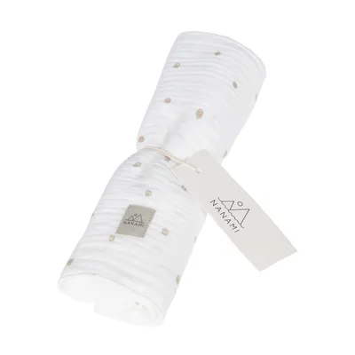 Nanami Luierdoek - 60x60 cm - Off-White Stipje