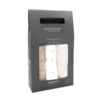 Bamboom Hydrophil Tuch - 3 Stück - 75 x 75 cm - Fishes/Brasilian Sand/Off White