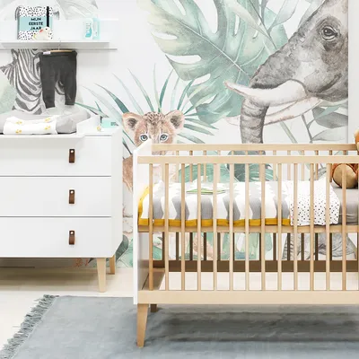 Bopita Indy Babykamer Wit / Naturel | Bed 60 x 120 cm + Commode