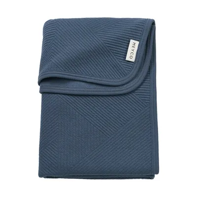 Meyco Jacquard-Flanelldecke – 100 x 150 cm – Pure Indigo