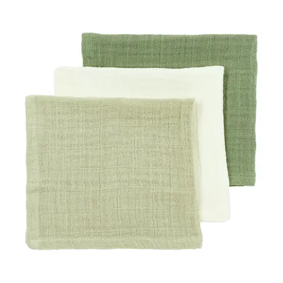 Meyco Baby Uni Mundtücher - 3 Stück - Pre-Washed Hydrophil - 30 x 30 cm