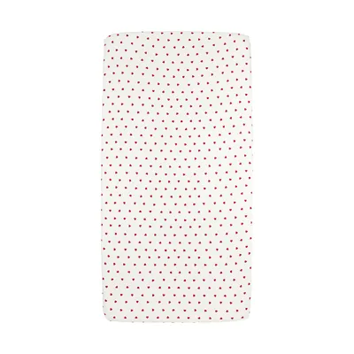 Meyco Spannbettlaken Print - Jersey - Sweet Heart - White/Red - 50 x 90 cm