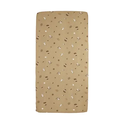 Meyco Spannbettlaken Print - Jersey - Forest Animals - Sand - 60 x 120 cm