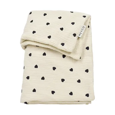 Meyco Baby Babydecke - Sweet Heart - 75 x 100 cm - Pre-Washed Hydrophil - Soft Sand