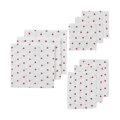 Meyco Sweet Heart Starterset Hydrofiel - 9-Pack - Rot
