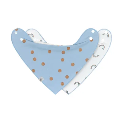 Lässig Bandana Lätzchen - Happy Rascals -Sky Blue - 2er-Pack