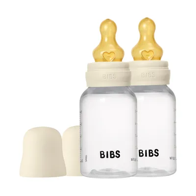 Bibs Fles - Slow Flow - 2 Pack - 150 ml - Latex - Ivory