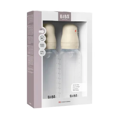 Bibs Flasche - Medium Flow - 2 Stück - 270 ml - Silicone - Ivory