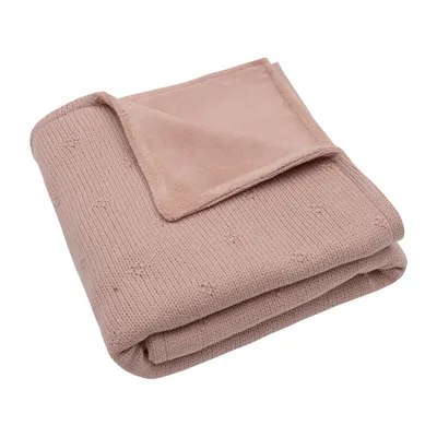 Jollein Cosy Knit Babydecke - 75x100 cm - Wild Rose/Velvet