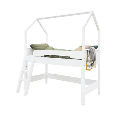 Bopita Combiflex Hochbett mit schräger Treppe + Gestell Home Weiß
