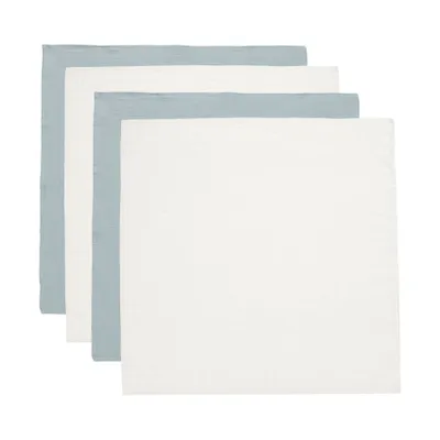 Jollein Hydrophiles Tuch - Klein - 4 Stück - 70 x 70 cm - Sea Green/Ivory