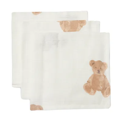 Jollein Teddy Bear Hydrophiles Mundtuch 3 Stück
