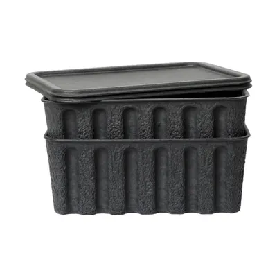 Ferm Living Opbergdozen - Paper Pulp Box - Large - Set van 2 - Charcoal