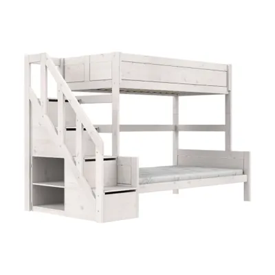LIFETIME Kidsrooms Family Etagenbett mit Treppenschrank – Premium – 90 + 120