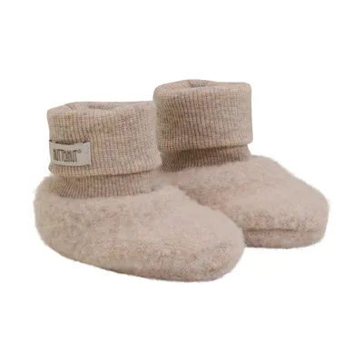 HUTTEliHUT Slofjes - Maat 50/56 - Wool - Camel Melange