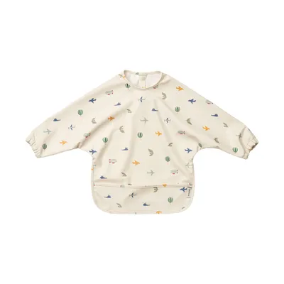 Liewood Merle Printed Lätzchen mit Ärmeln - Aviator / Ecru