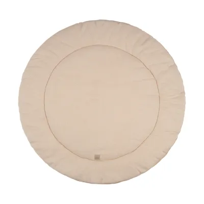 Nanami Laufstallteppich – Rund 96 cm – Strickoptik/Bambus – Natur