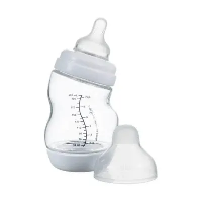 Difrax S-Flasche Breit 200 ml Glas - Weiß