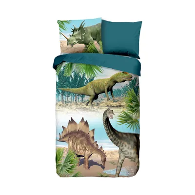 Good Morning Dino Dekbedovertrek Multi 140 x 200 / 220 cm