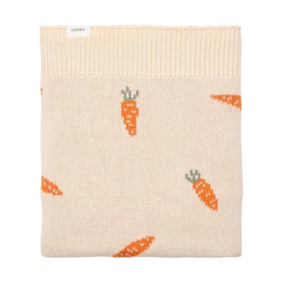 Koeka I Carrot A Lot Bettdecke - Größe 100 x 140 - Milky