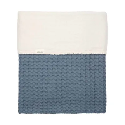 Koeka Amsterdam Waffel Babydecke - Größe 100 x 75 - Cotton Fleece - Bluestone