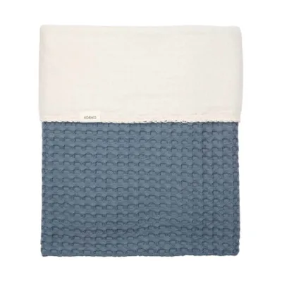 Koeka Amsterdam Wafel Ledikantdeken - maat 100 x 150 - Cotton Fleece - Bluestone