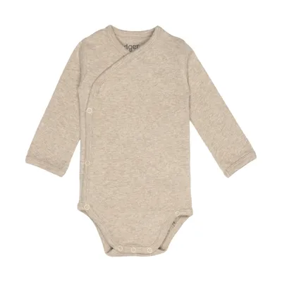 Lodger Wickelbody Langarm - Melange Beige