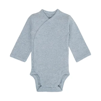 Lodger Babybody Langarm - Melange - Blue Fogg