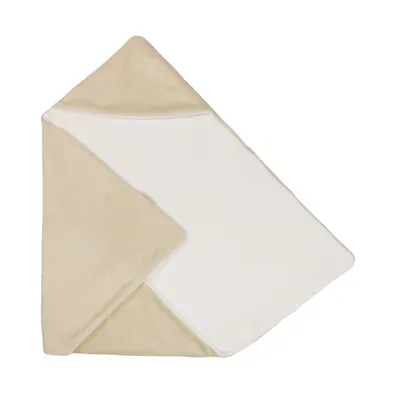 Bamboom Hooded Baby Wickeldecke - 75x75 cm - Teddy - Sand