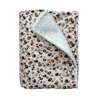 Bink Bedding Bettdecke Doppelseitig 100 x 150 cm - Leopard / Sherpa Beige