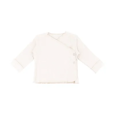 Bamboom Overslagshirt - Pure - Lange Mouw Creme