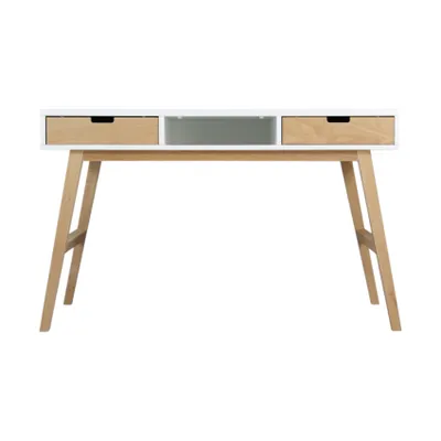 Bopita Lynn Schreibtisch - Mit 2 Ablagen - Weiß/Natur