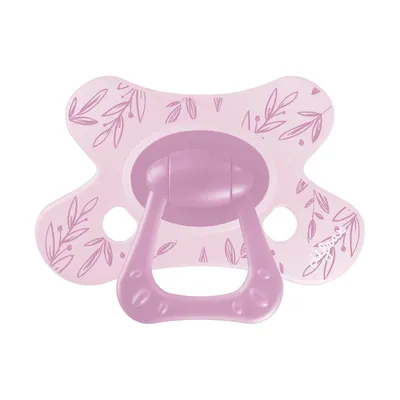 Difrax Natural Fopspeen - 12+ Mnd - Berry Pink Leafs