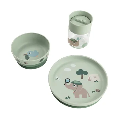 Done By Deer Tiny Trails Foodie Dinerset Met 360° Beker - Green