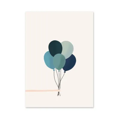 Studio Jans Postkarte - Ballons - Blau