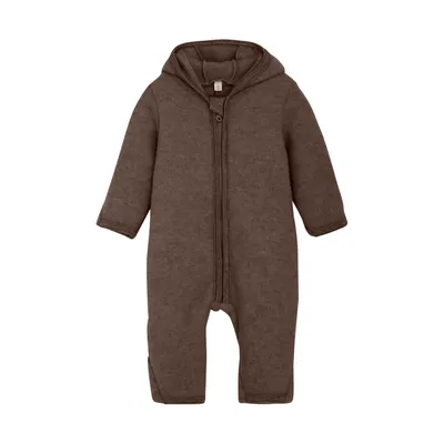 HUTTEliHUT Strampler - Wool Fleece - Brown Melange