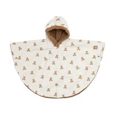 Jollein Teddy Fleece Outdoor Poncho Waterafstotend - Mini Teddy Bear