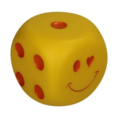 Kersten Ornament Dobbelsteen Smiley LED - Geel