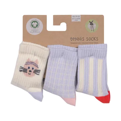 Lässig Tennis Socks 3 pcs GOTS - Cat