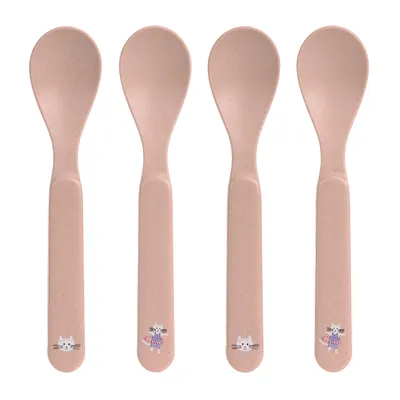 Lässig Tiny Team Cat Lepels - 4 Stuks - PP/Cellulose - Roze 