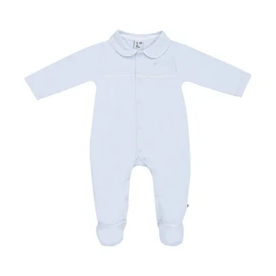 Klein Baby Strampler mit Füßchen - Größe 50 - Baby Blue