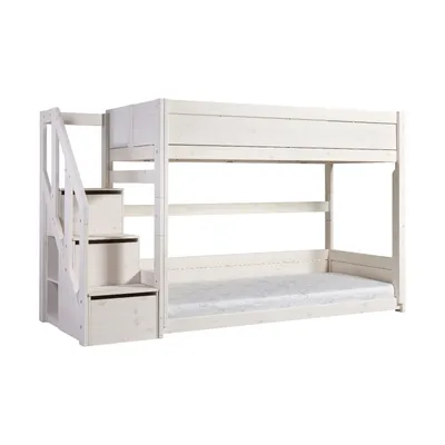  LIFETIME Kidsrooms Niedriges Etagenbett mit Stufenregal - Rollrost