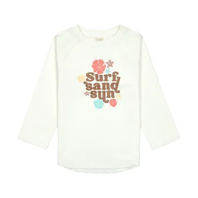 Lässig UV-Shirt Langarm - Flowers Sea Salt