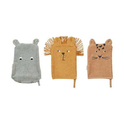 Liewood Sylvester Waschlappen - 3 Stück - Safari Mix